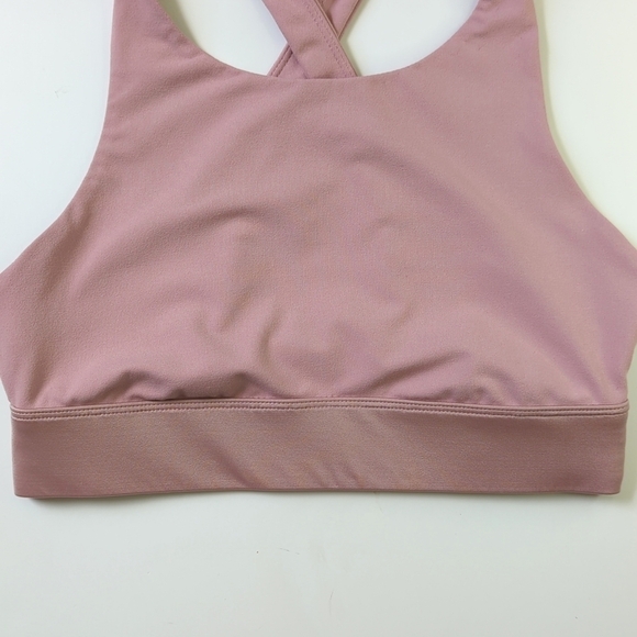 Fabletics No Bounce High Impact Round Neck Cut Out Pullover Sports Bra Mauve S - Picture 5 of 12